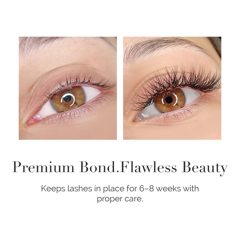 DLUX PROFESSIONAL Eyelash Extension Glue for Professionals - 9 Weeks Retention, 0.5 Sec Drying Time, Latex Free Semi Permanent Individual & Volume Lash Extension Glue - Image 2